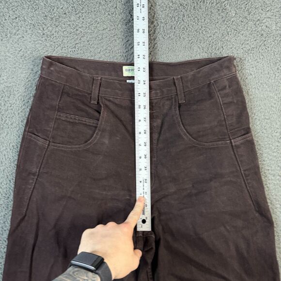 Vintage Guess Jeans Mens 32x34 Brown Relaxed Tapered Fit Y2K 90s Made in USA - Picture 10 of 14